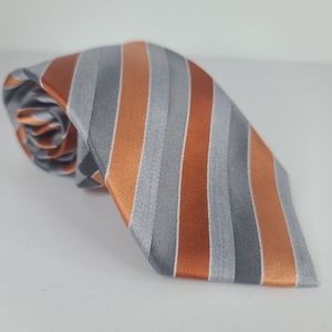 GEOFFREY BEENE Orange/ Silver Stripes.